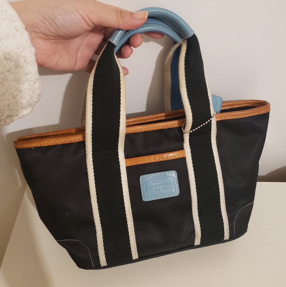 Washed- Coach Black and Blue Mini Tote Bag. Y2K - Picture 2 of 16